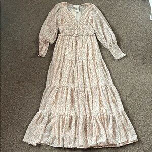 Floral Ruffled Tiered Maxi Dress with Bishop Sleeves